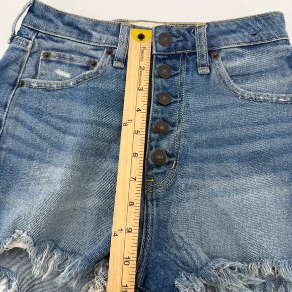 Abercrombie & Fitch Shorts Women 25 Medium Wash High Rise Curve Love Button Fly - Picture 6 of 8